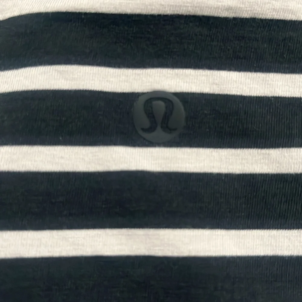 Lululemon Love Tee V Yachtie Stripe Black Chrome